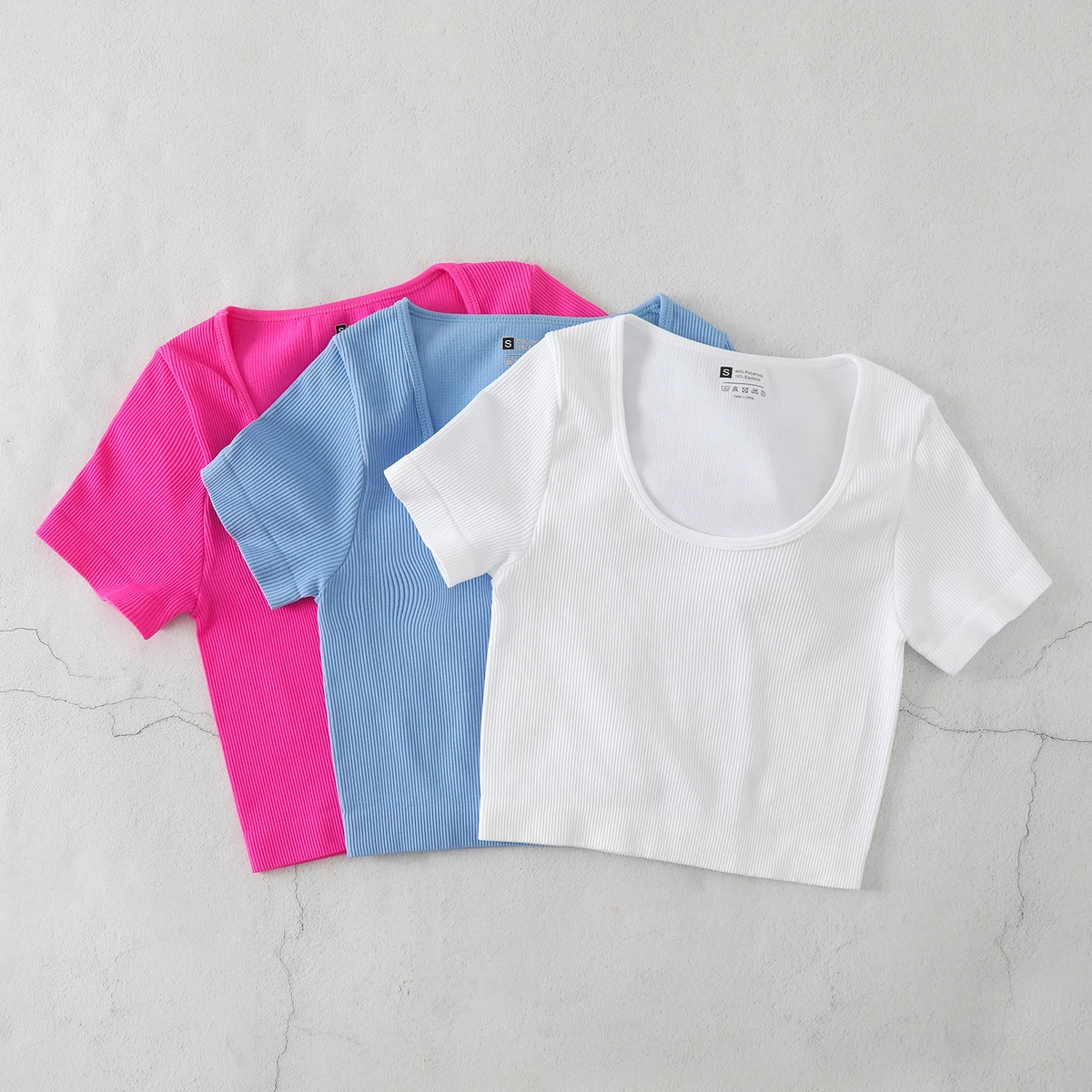 2025 Women's Short Sleeve Round Neck Slim Fit Gym T-shirts Manufacturer Wholesale Seamless Yoga Crop Top