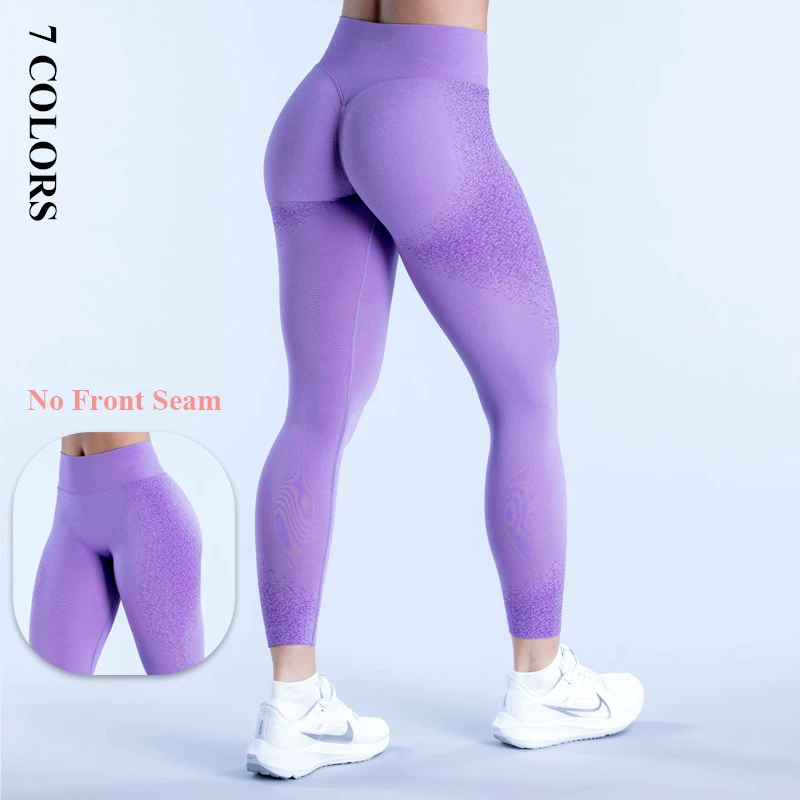 New Trend Women's Breathable Quick Dry No Front Seam Nylon Tight Pants Seamless Low Waist Butt Lift Sports Fitness Yoga Leggings