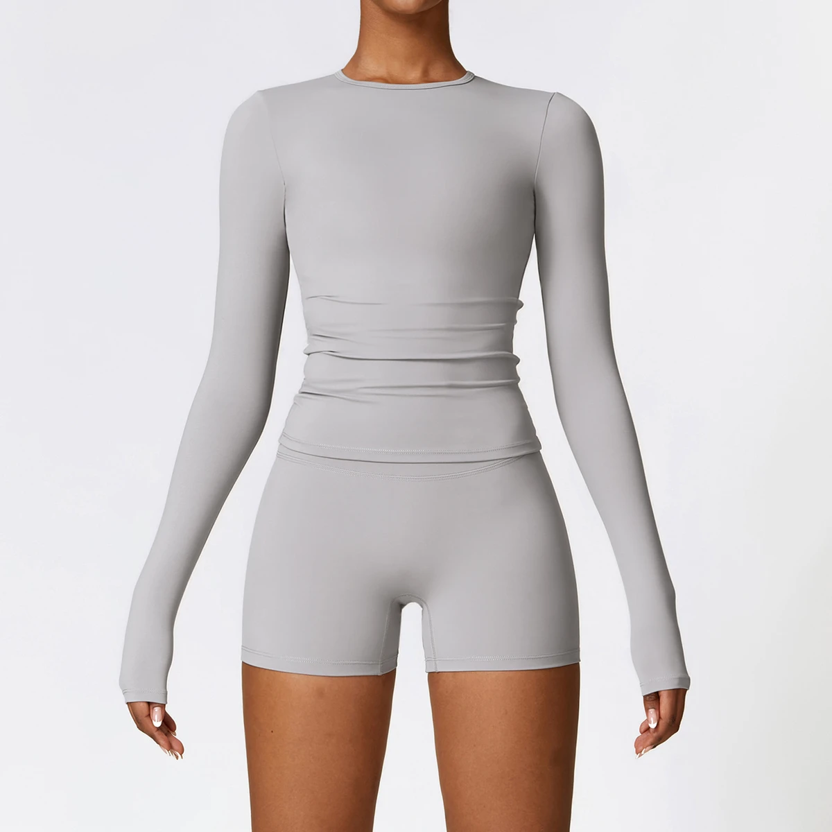 Gym Clothes Gym Fitness Yoga Wear Women Pilates Running Sport Top Custom High-Quality Quick-Drying Breathable Tight Long Sleeved