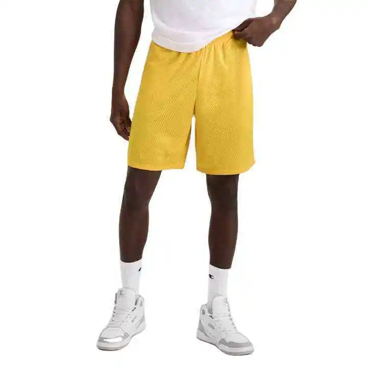 Men Mesh Gym Shorts Mid Waist Knee Baggy Workout Basketball Drawstring Summer Fitness Sports Streetwear Training Casual Wear