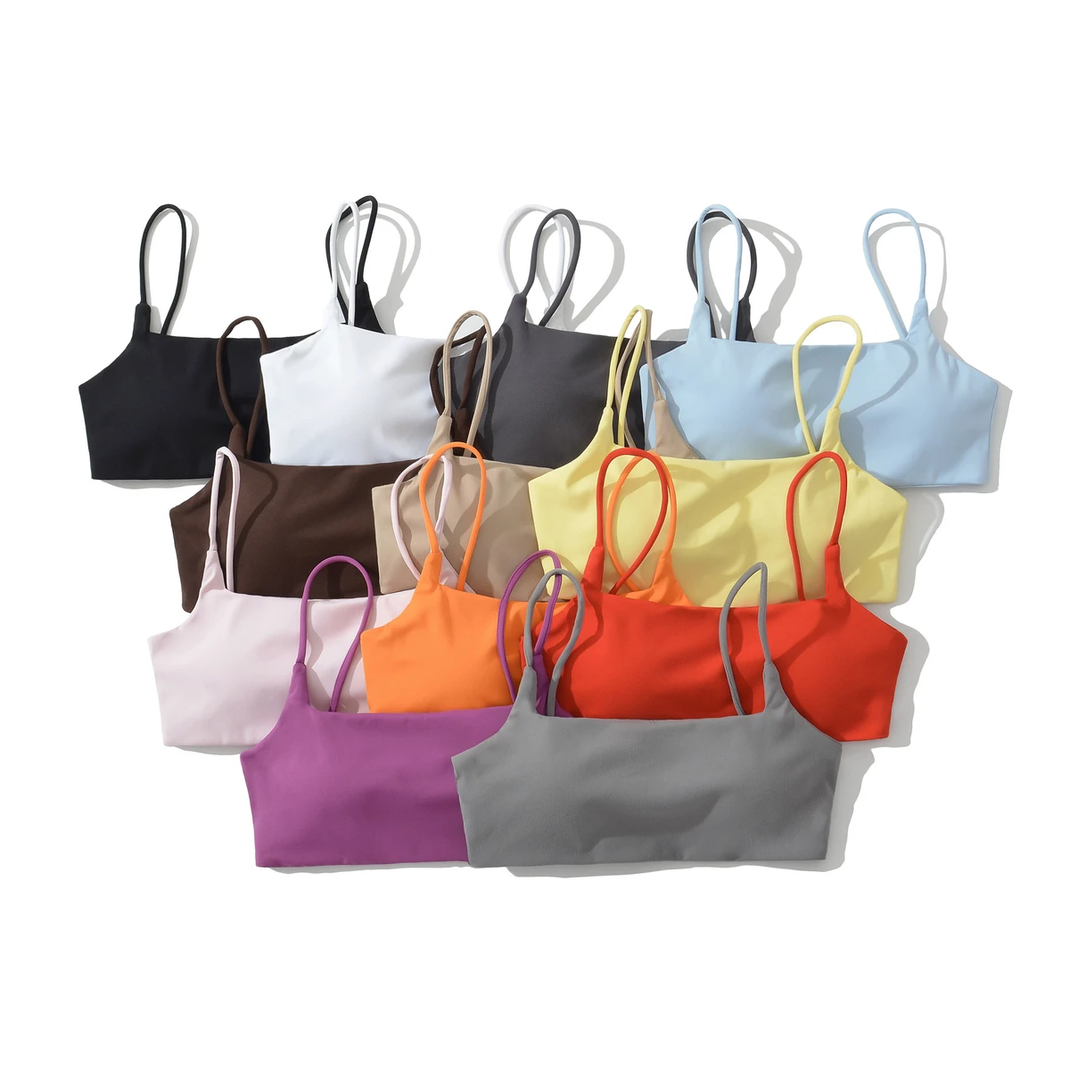 Double Layer Square Neck Four-Way Stretch Padded High Support Yoga Sports Bra Tank Top for Women Plus Size