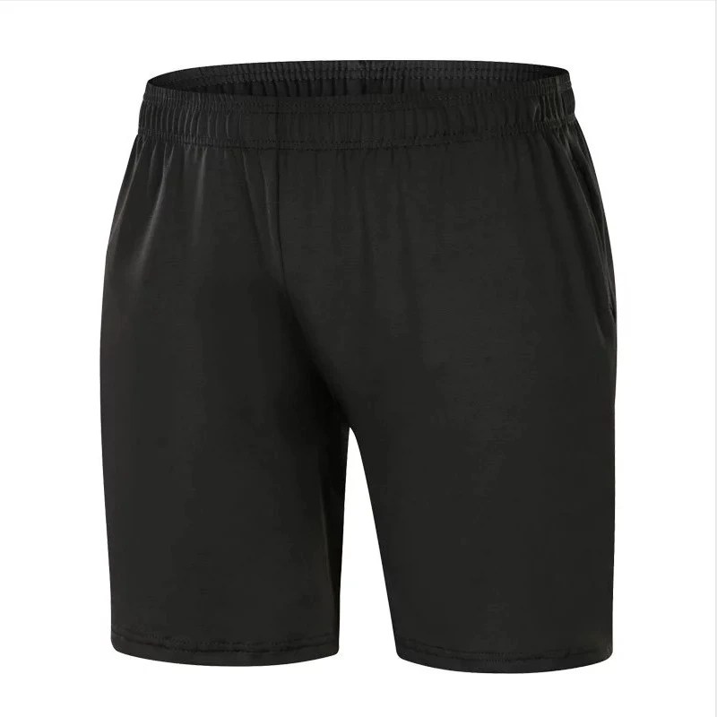 Men's Sporty Solid Basketball Shorts Summer Cropped Running Fitness Training Loose Plus Size Quick-Drying High-Elastic Sports