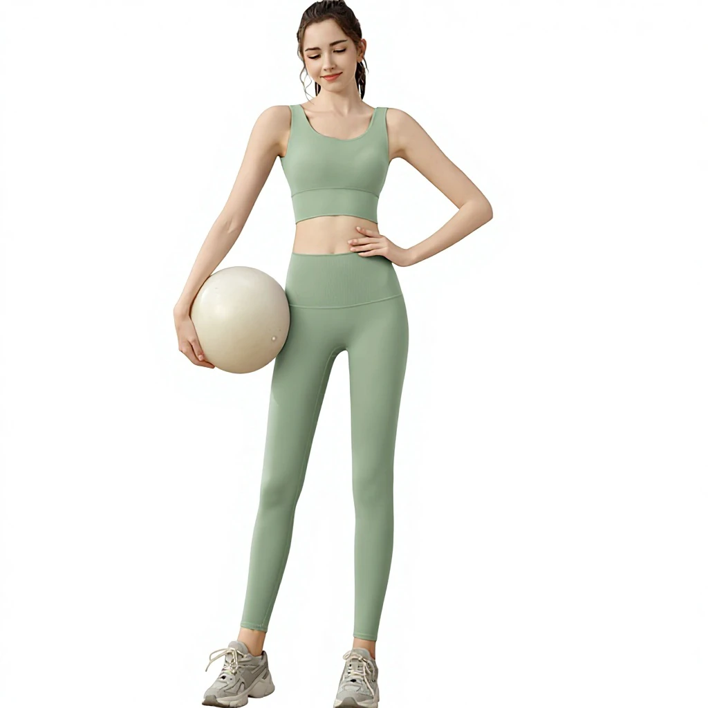Back Naked High Elastic Nylon Yoga Suit One-piece High Strength Vest High Waist Belly Tight Yoga Pants Fitness Two-piece Set