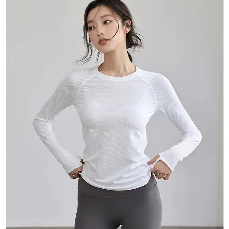Women's Vest Yoga Wear Slim Fit Breathable High Elastic Lightweight for Nine Quarter Neck Sports Quick-Drying Autumn Winter
