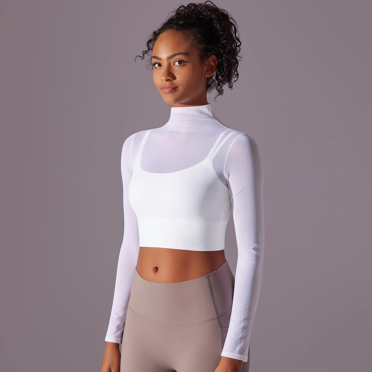 Long Sleeve Quick Dry Running Fitnessn Gym Top Gauze Yoga Clothes