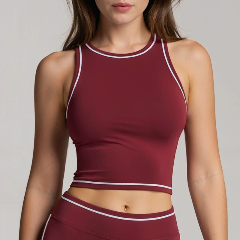 Yoga Tank Top Gym Sport Padded Top Women Fitness Workout Activewear Tank Top