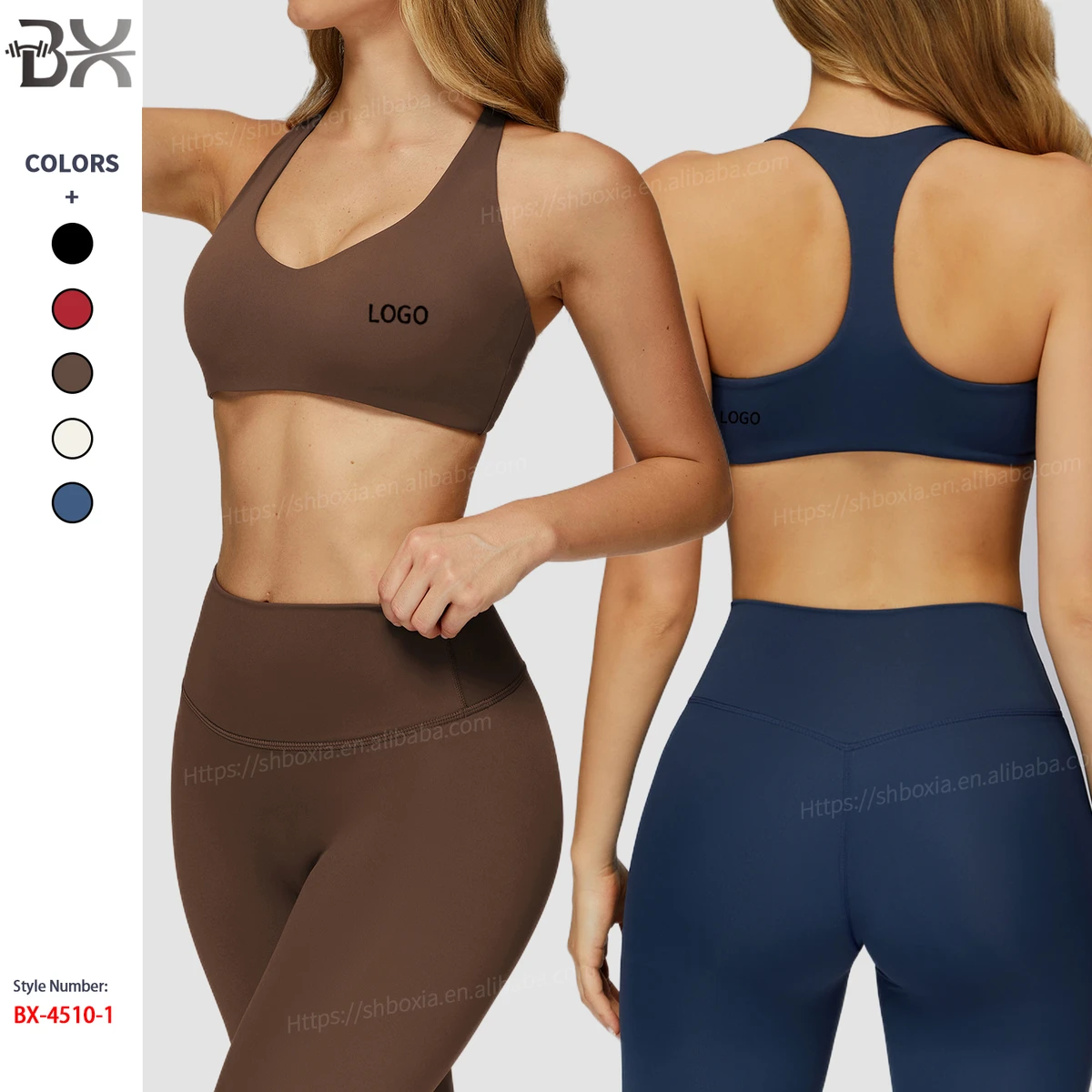 Hot Sexy Deep V Neck Shockproof Sports Yoga Bra Girls Gym Fitness Wear Bra Top Custom Logo Clothes for Women
