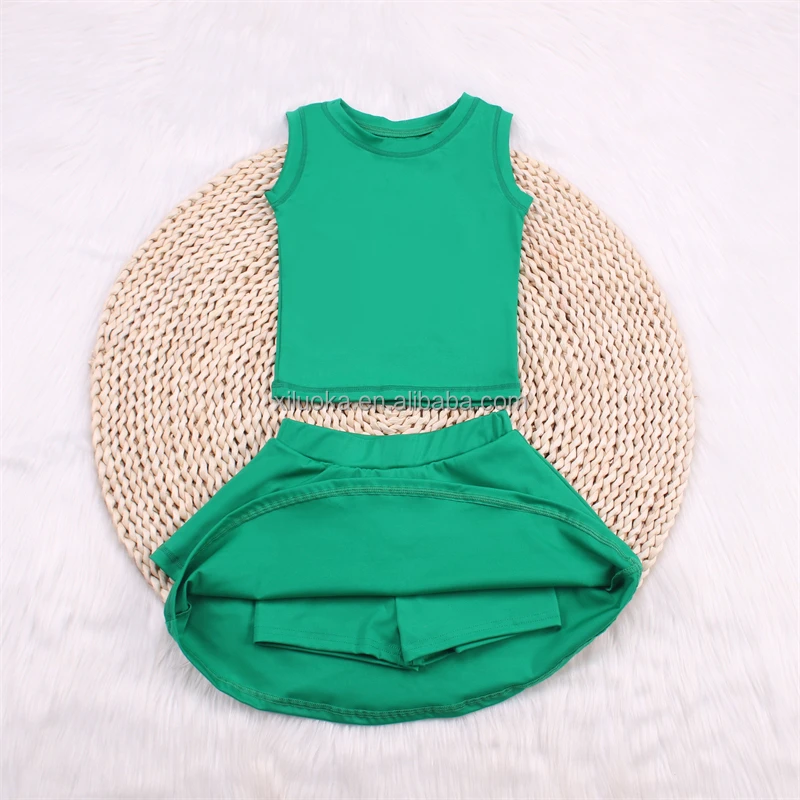 Custom Design Girl Yoga Wear Kids Fitness Running Summer Girl Gym Athletic Set