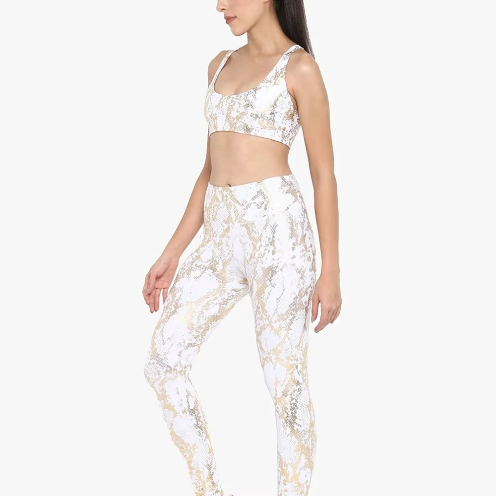 Wholesale 2 Piece Yoga Fitness Gym Clothes Women High Quality Customized Printing Light Weight Spandex Women Yoga Sets