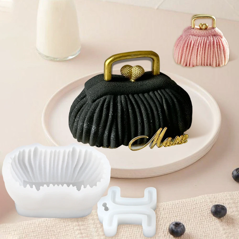 3D Fashion Bag Silicone Mold Fondant Chocolate Mousse Cake Mould Diy Clay Resin Candle Decorating Tool Pastry Bakeware