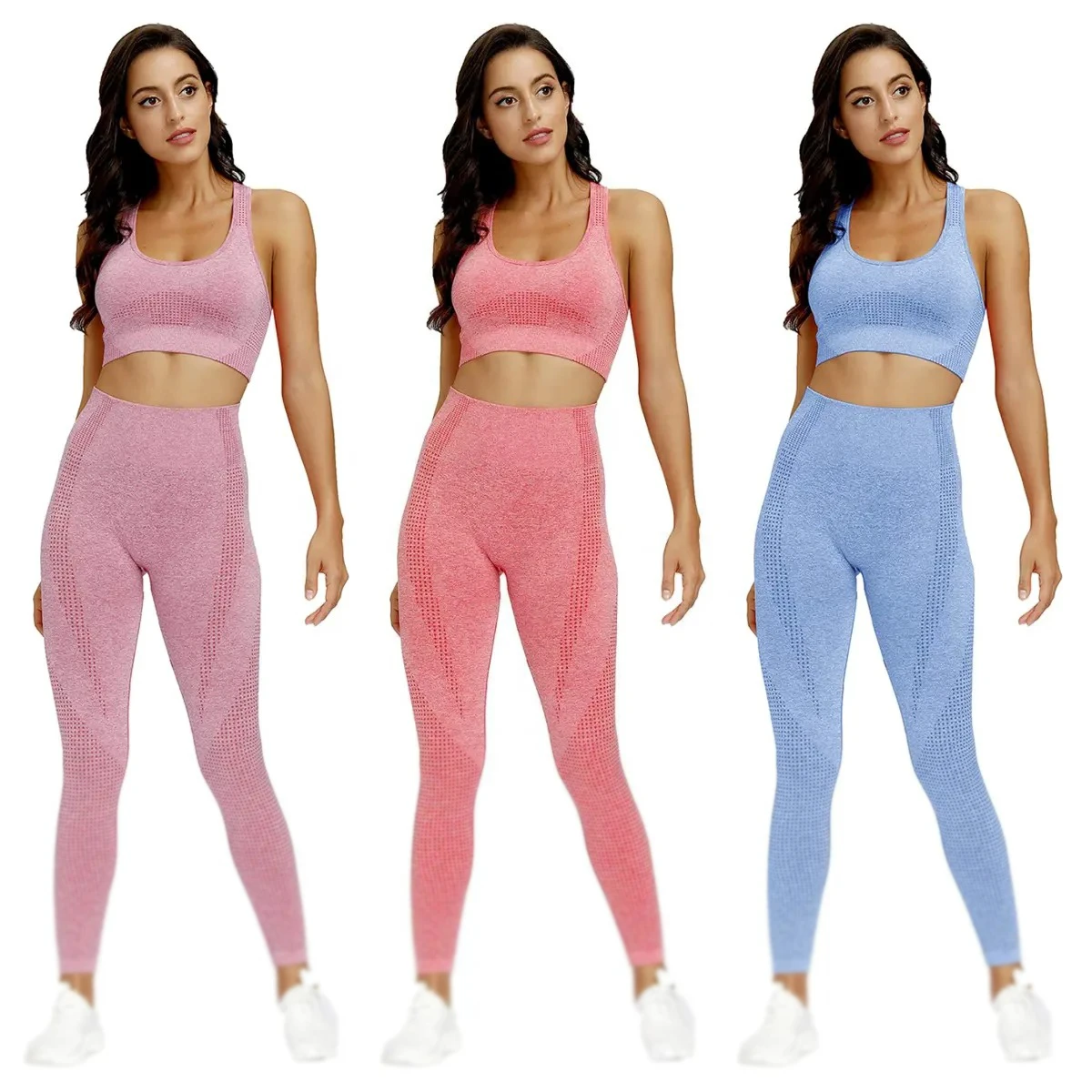Premium Quality Yoga Sets Women Fitness Sets Customized Yoga Gym Wears Athletic Ribbed Yoga Leggings And Sports Bra Set