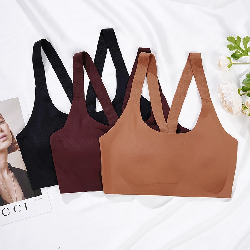 Wholesale Soft Sports Bra Custom Logo Fitness Sexy Cross Back Breathable Seamless Bra For Women