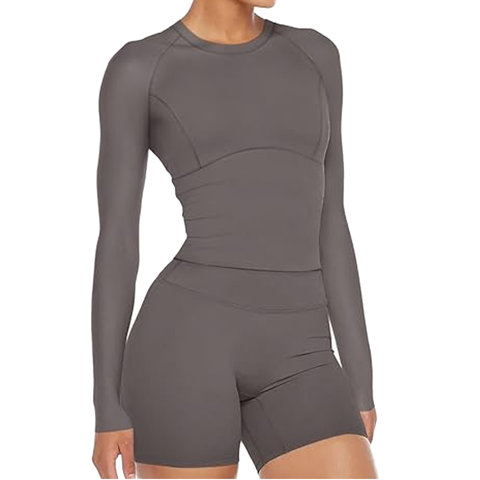 Women's Yoga Top Long Sleeve Seamless Activewear Breathable Quick Dry Stretch Fit Soft Feel Slim Shape Custom Front