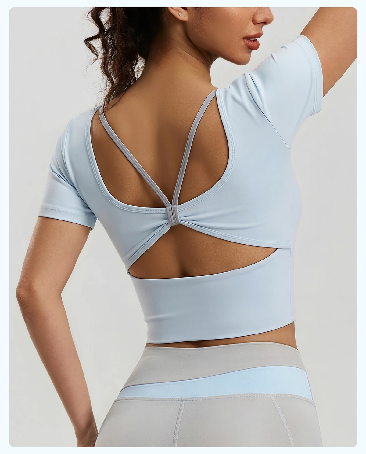 Best-selling Plus Size Butterfly-style Back Yoga Top Padded Cups Cross Straps Open Mesh Design Breathable Quick Dry Tops