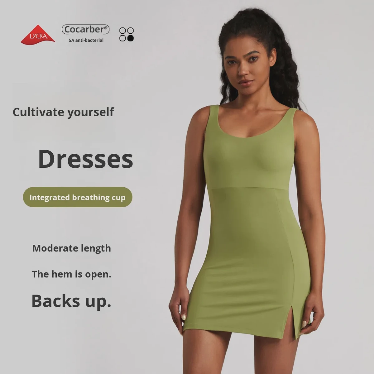 New One-piece Dress Women's High Waist Slim-fit Spaghetti Strap Quick Dry Spandex/Nylon Yoga Fitness