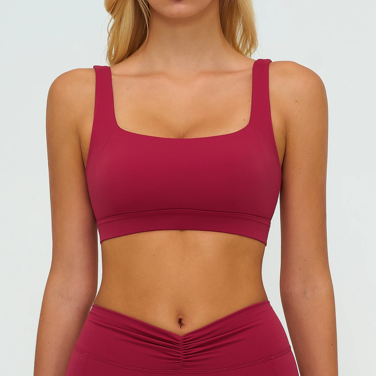 Square Neck Women's High-End Sports Bra Fitness Yoga Running Hollow Back Gym Crop Tops