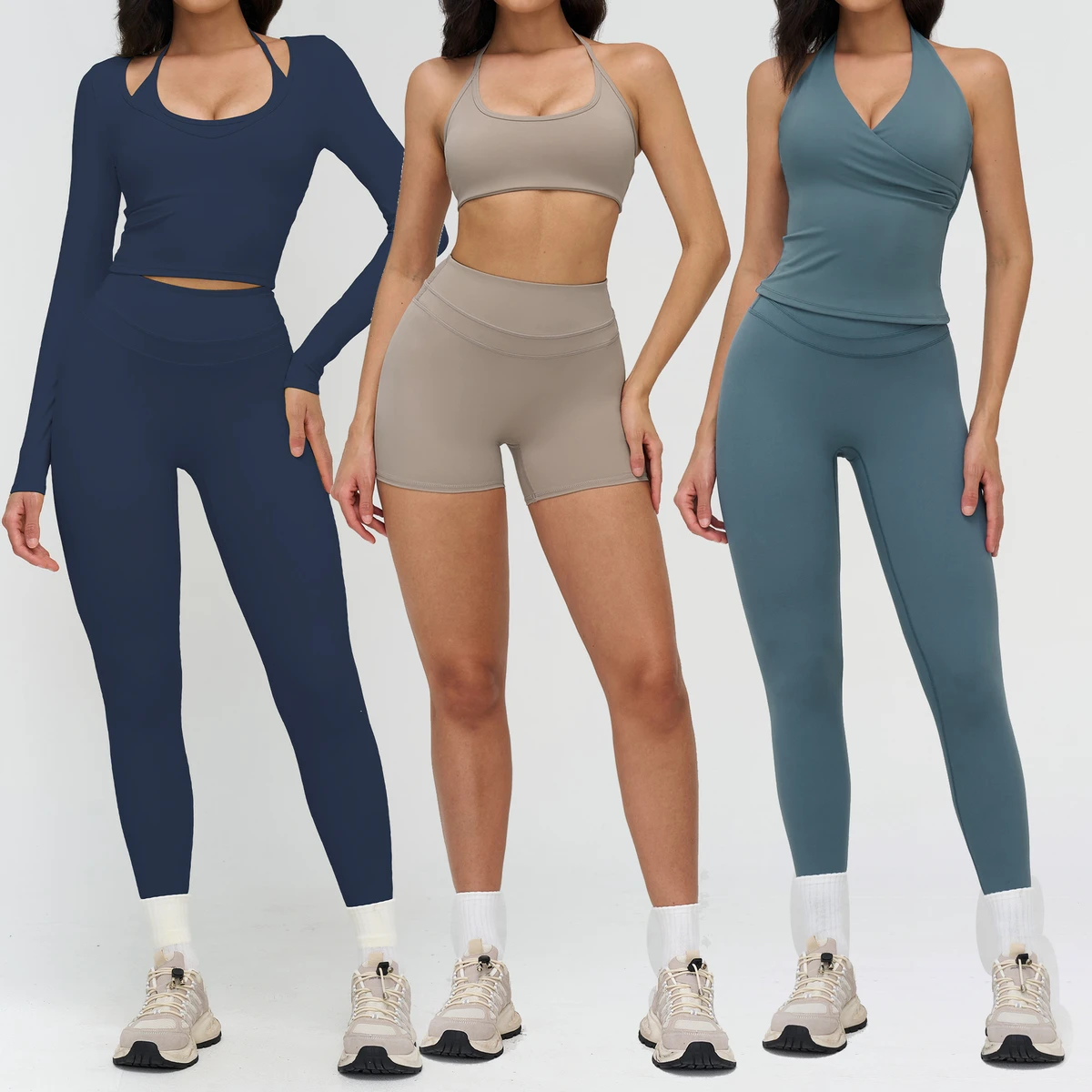 YIYI Wholesale High Quality 5pcs Gym Fitness Sets Comfortable Stretchy Workout Suits Girls Quick Dry Sports Fitness Yoga Wear