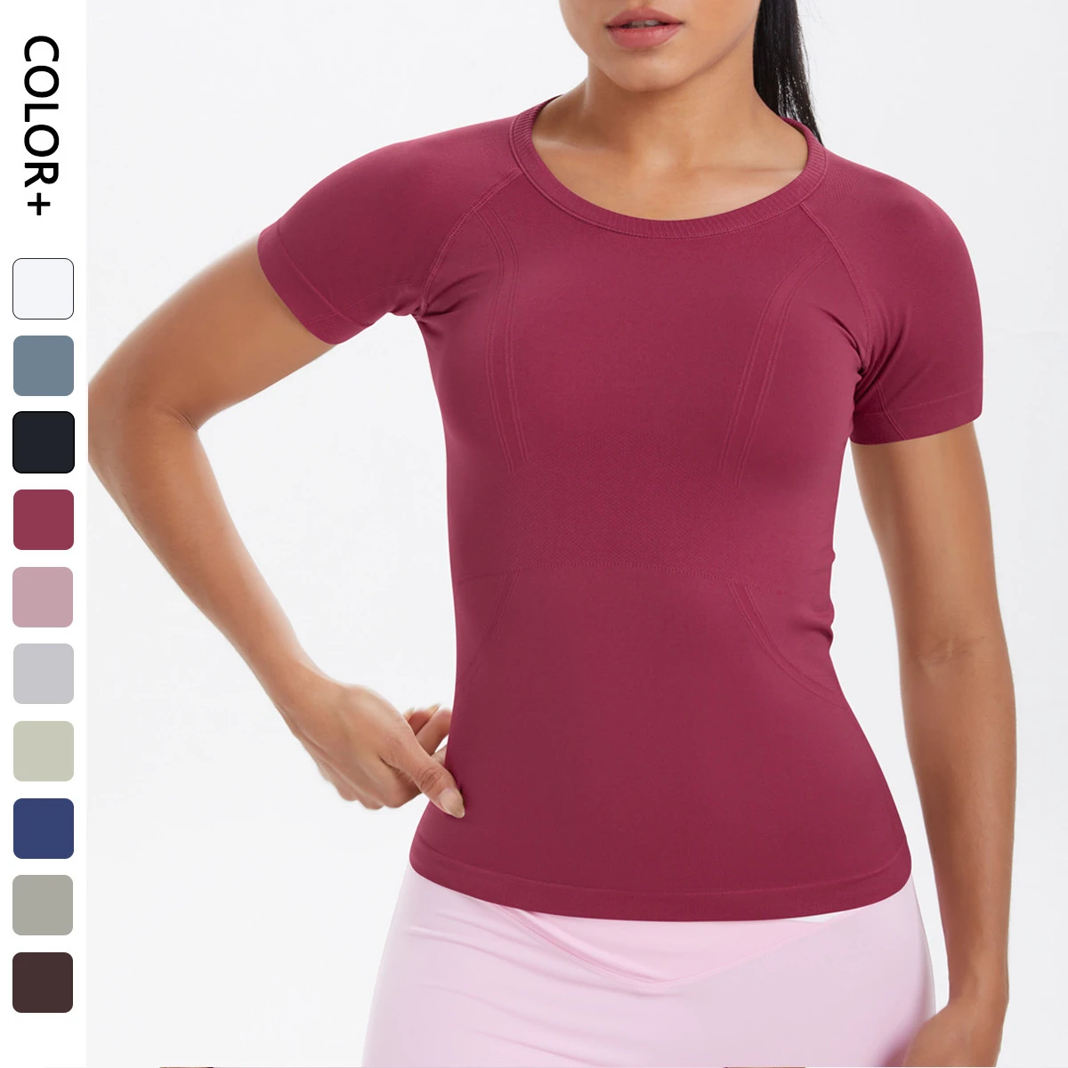 New Arrivals High Quality Fitness Yoga T-shirt Quick-Drying Gym Wear Sports Tops for Women