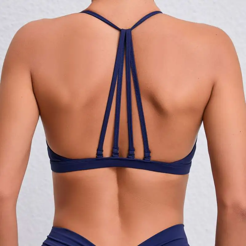 JY New Arrival Detachable Strap Yoga Gym Top Tight Quick-drying Breathable Spandex/Nylon Sleeveless Sports Yoga Bra for Women