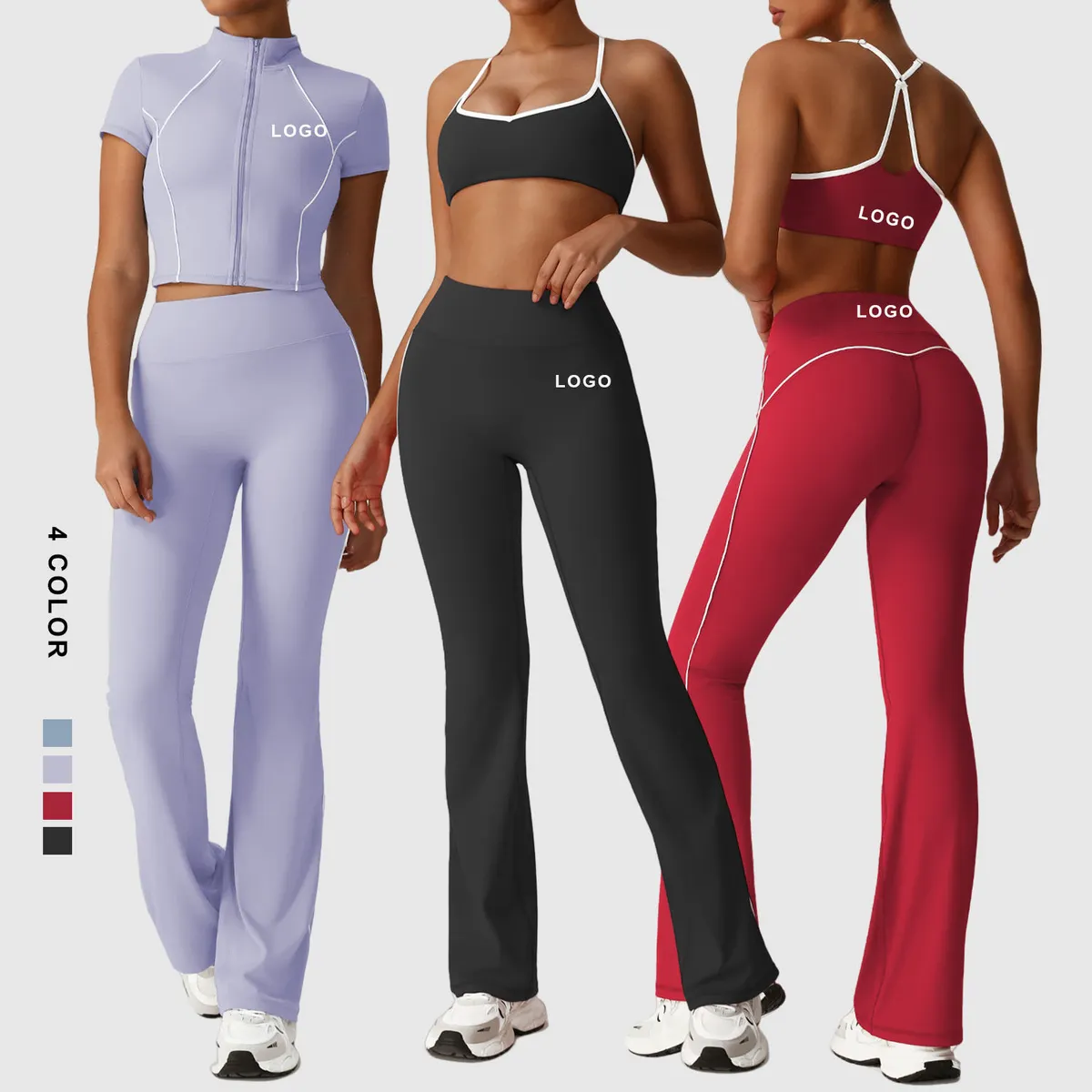 Custom High Quality 6 Piece Fitness Clothing Sportswear Gym Leggings Activewear Sports Shorts Bra Women Workout Yoga Sets