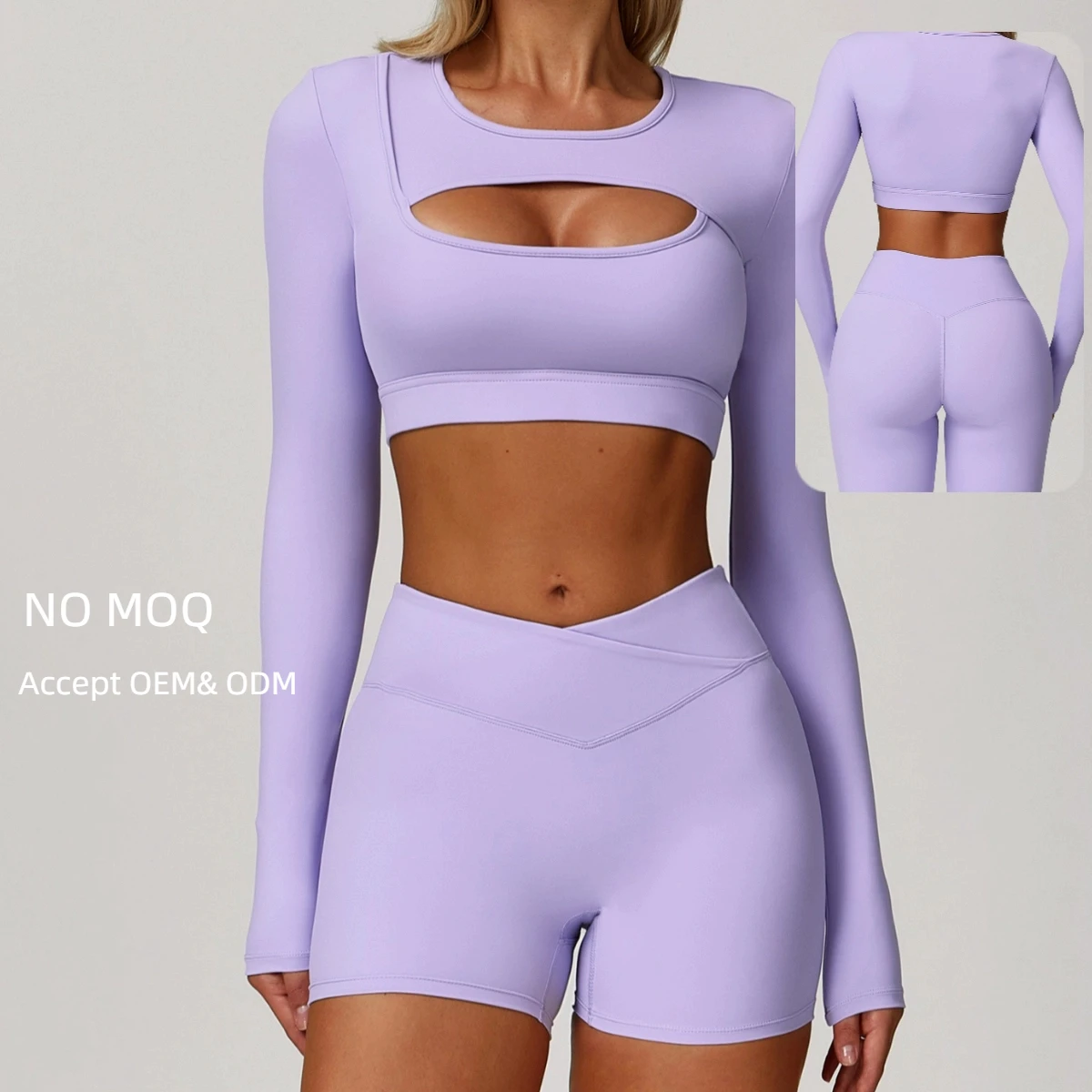 Women's Nude Tight Yoga Top Long Sleeve Shockproof Sports Bra Hollow T-shirt Running Yoga Tank Top
