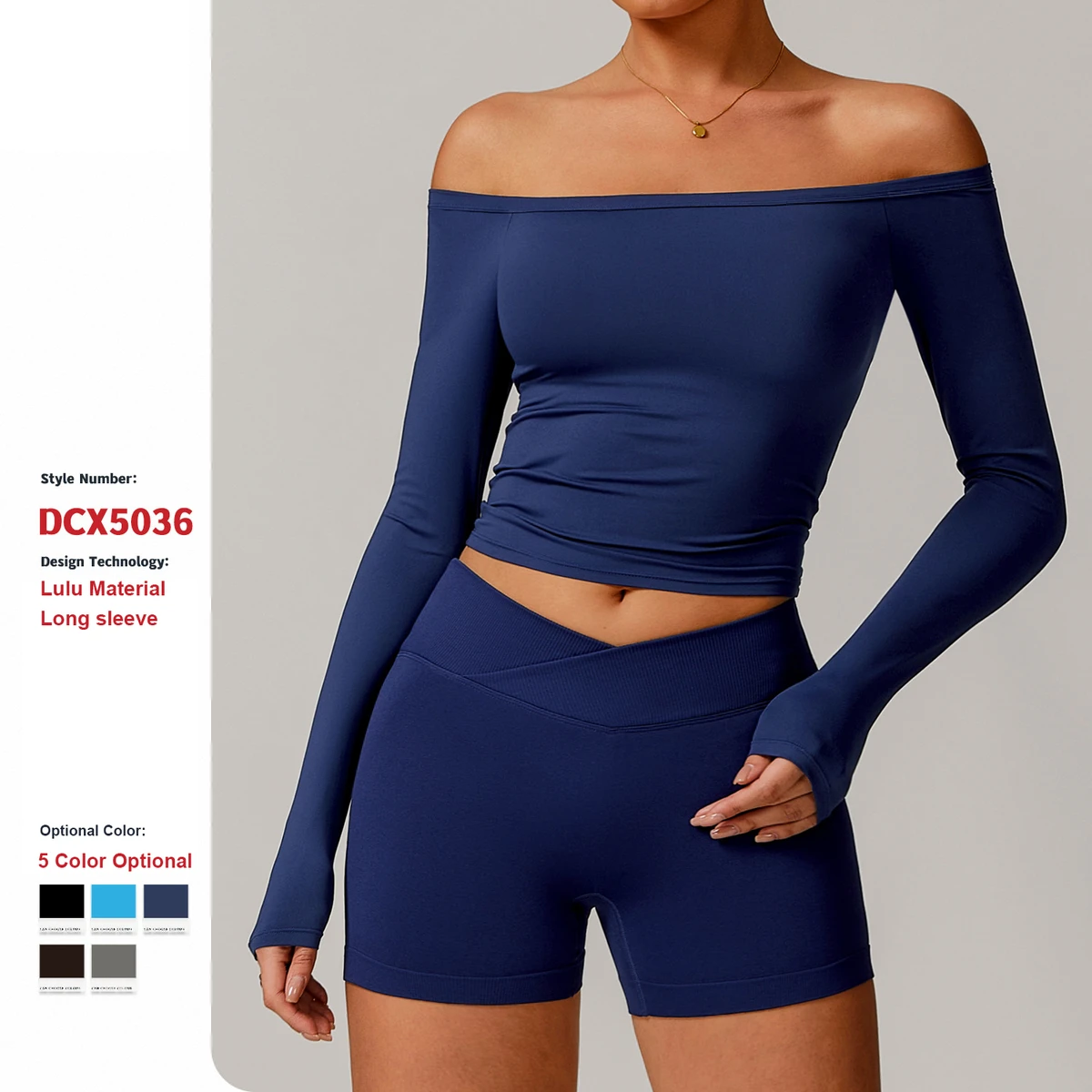 Custom Breathable Quick Drying Casual Yoga Long-Sleeved T-Shirt Women'S One-Shoulder Sports Top Fitness Tight Sportswear