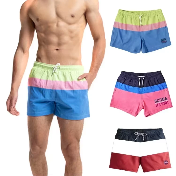 Custom Eco-Friendly Drawstring Closure Seamless Four-Way Stretch Quick Dry Plus Size Men's Casual Board Shorts Breathable