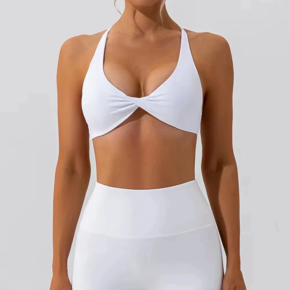 OEM Service Seamless Women's Yoga Brassiere Custom Front Breathable Eco-Friendly Quick Dry Spandex/Polyester Medium Support
