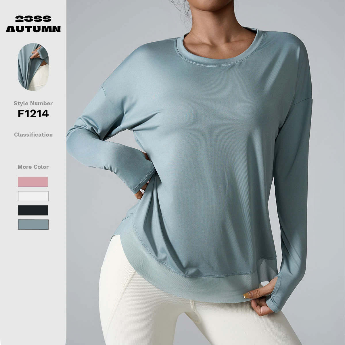 Custom Logo Breathable Soft Modal Loose Fit Sports Tee Long Sleeve Yoga Top Workout Fitness Oversized Gym T Shirt Women