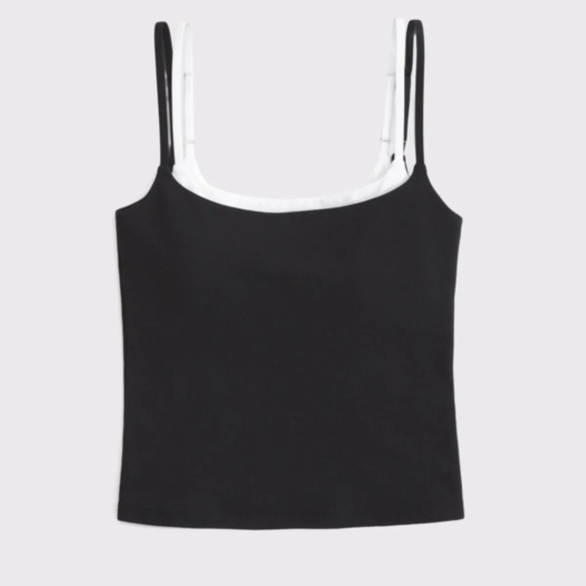 Custom Womens Double Layer Tank Top Contrast Strap Breathable Stretch Fitness Yoga Workout Activewear Spandex/Polyester Fleece