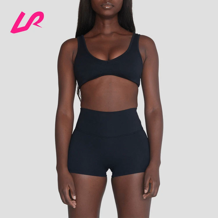 Custom Logo Wholesale Active Wear Workout Gym Wear Basic Solid Color Yoga Bra U-Back Sports Bra for Girls