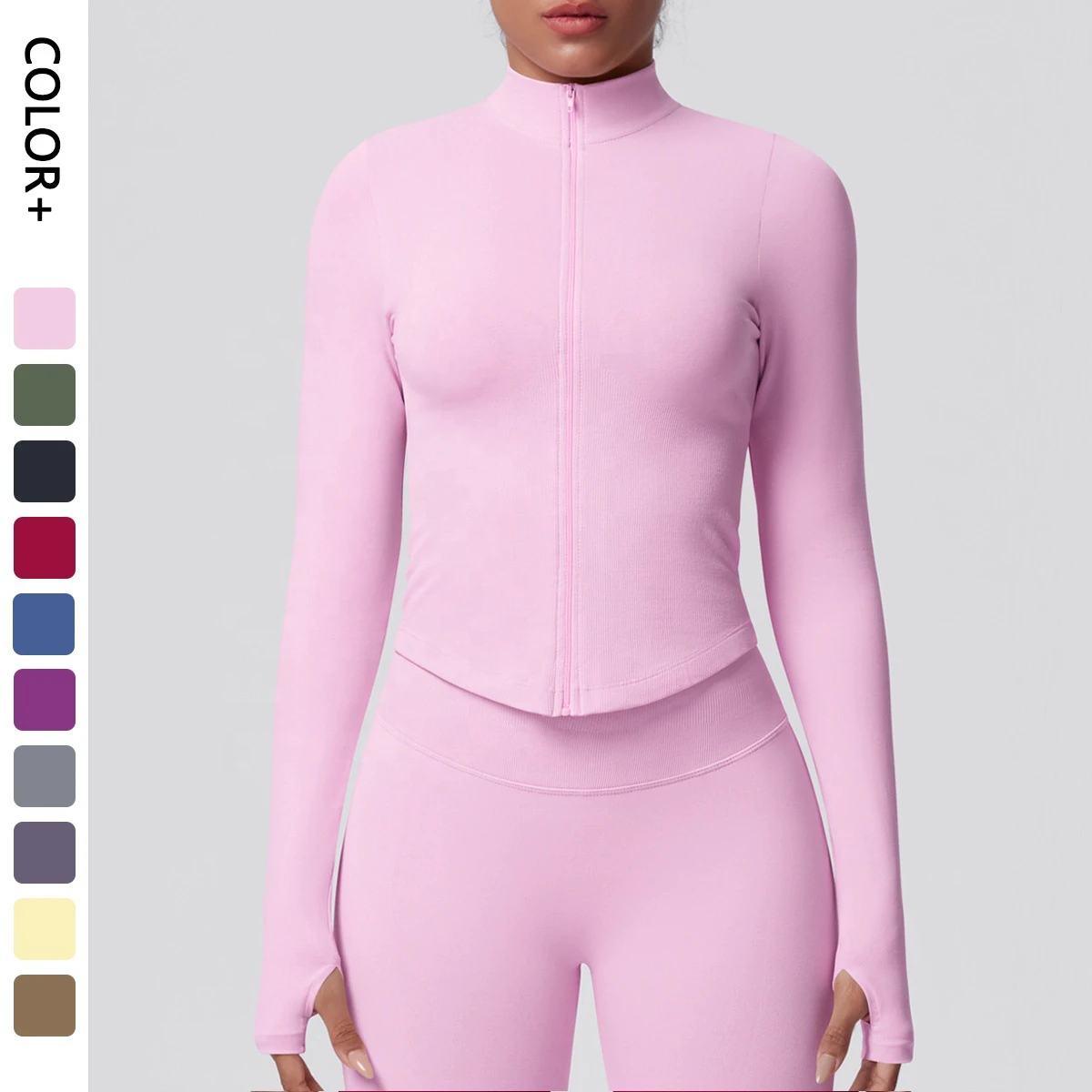 Classic Ladies Outdoor Pilates Wear Long Sleeve Workout Corset Top Zipper Sweatshirt Yoga Jackets for Women Gym