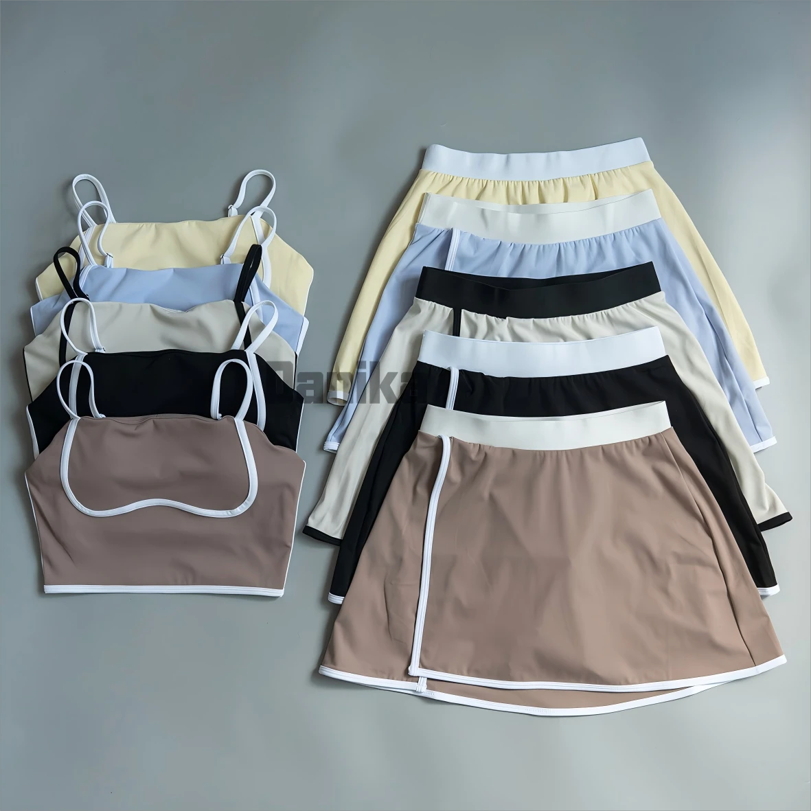 New Two Piece Set Women Clothing Sports Bra Adjustable Straps Fashion Skirt Shorts Women Workout Set