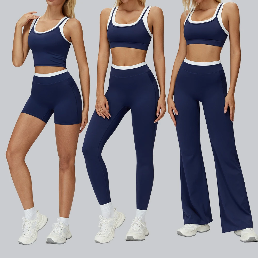 Custom Logo GYM Sport Wear Fitness Workout Women Vest Tank Top Sport Bra Women Yoga Pants Leggings Yoga Set for Girls