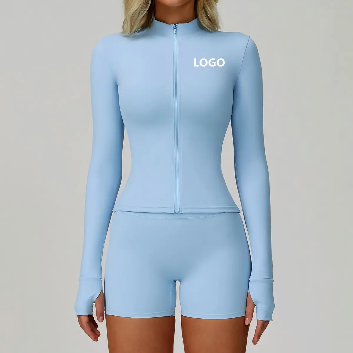 High Quality Women Yoga Jacket Long Sleeve Zip up Stand Collar Workout Top Gym Active Wear Slim Fit Breathable Sportswear