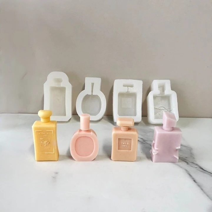 INTODIY Handmade DIY Soap Making Scented Candle Silicone Mould Luxury Perfume Bottle Shape Candle Mold