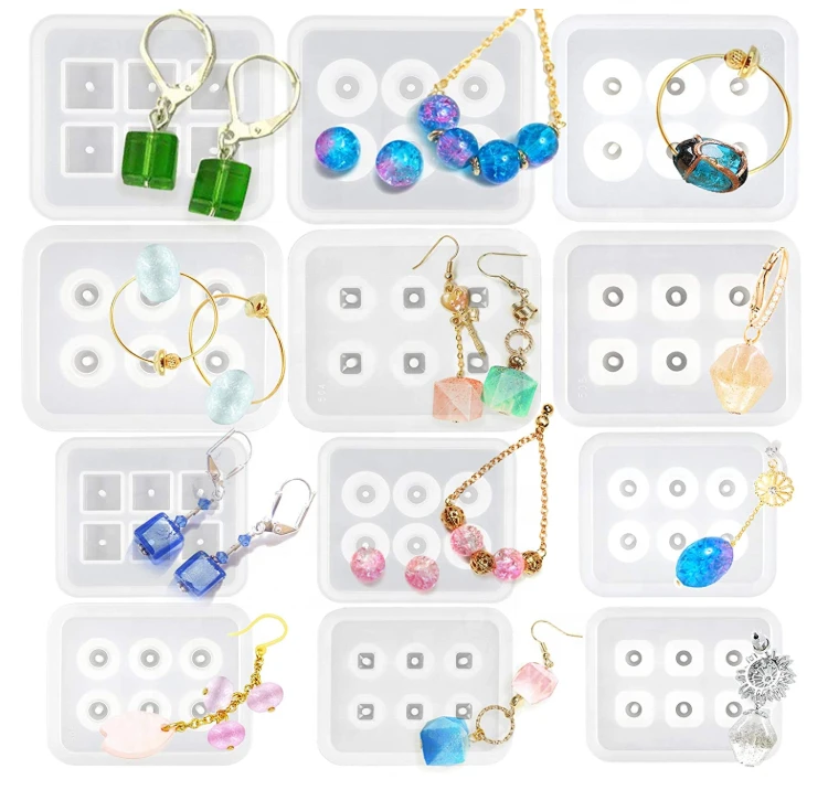 Wholesale DIY Round Square Gemstone Jewelry Casting Epoxy Resin Silicone Mold