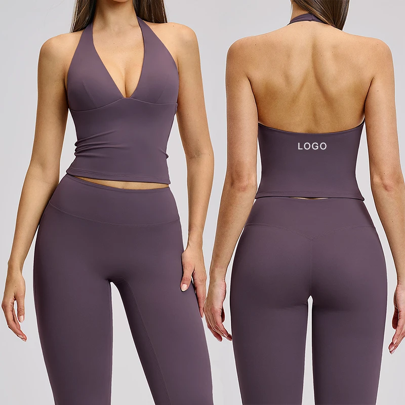 New Women Yoga Tops Naked Feel Soft Sleeveless Fitness Tank Top Gym Yoga Vest Custom Printed Spandex/Nylon Gym Tank Tops