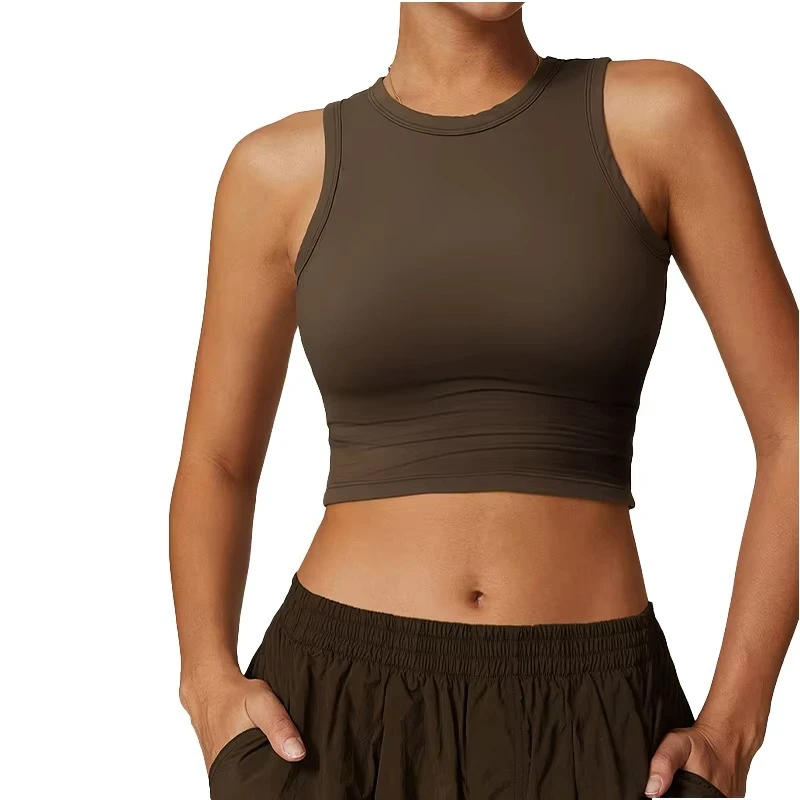 Premium Quality Regular Fit Jersey Spandex Polyester Yoga Tank Tops Sleeveless Crew Neck Womens Eco-Friendly Quick Dry OEM