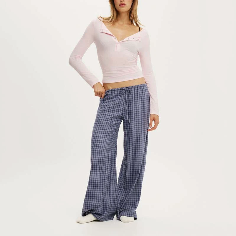 OEM Modal Elastane Henley Long Sleeve Shirt Snap Button Front All Season Loungewear Hip Length Casual Wear Boat Neck Yoga Tops