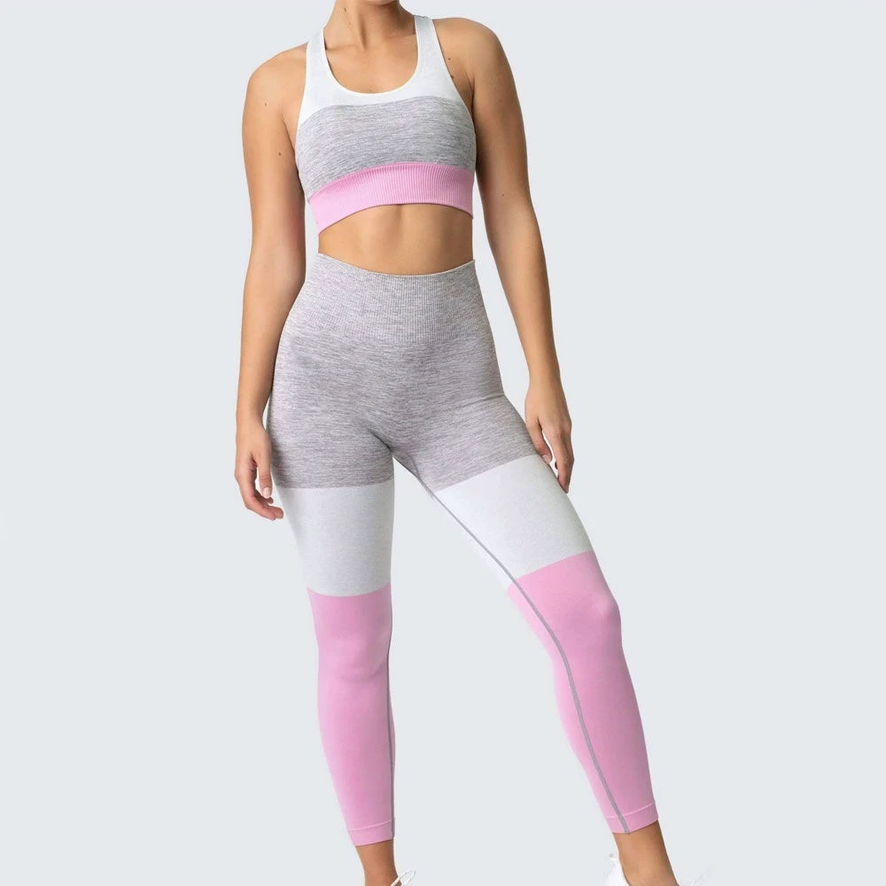 New Arrival Hot Sale Women's Solid 2-Piece Yoga Set Spandex/Nylon Quick Dry Eco-Friendly Fitness Wear for gym and runing