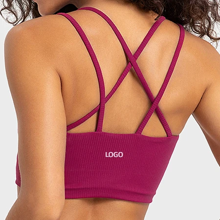 Wholesale High Impact Elastic Sport Bra Custom Logo Strappy Sports Bra Training Bras for Young Girls