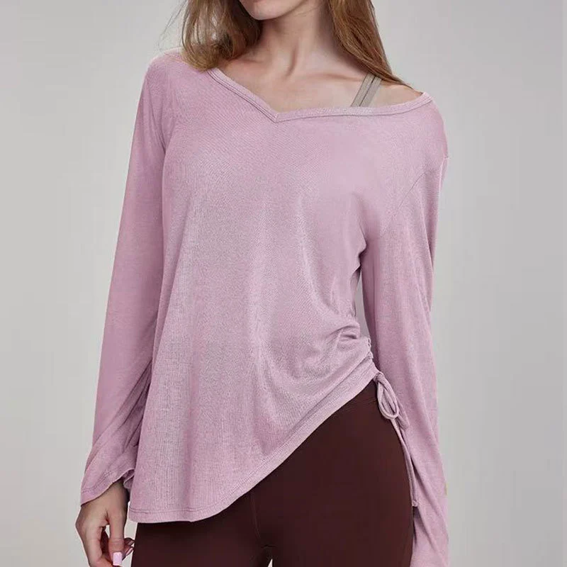 Womens Loose Fit Yoga Jacket Full Zip Long Sleeve Lightweight Breathable Quick Dry Gym Running Training Activewear OEM ODM