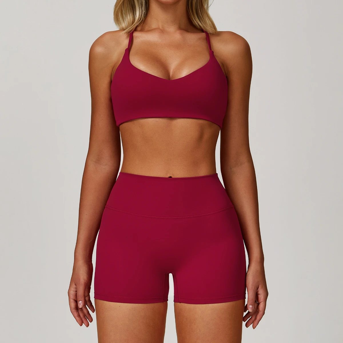 New Arrivals Two Piece Gym Fitness Sets Sports Bras Activewear Apparel Workout Shorts Clothings Women's Yoga Sets