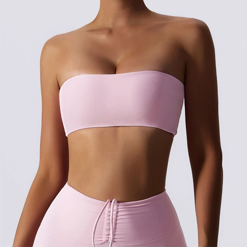Girl Comfort Hot Sexy XXXX Workout Stretch Quick Dry up Strapless Backless Sports Bra Active Yoga Gym Fitness Top Wear for Women