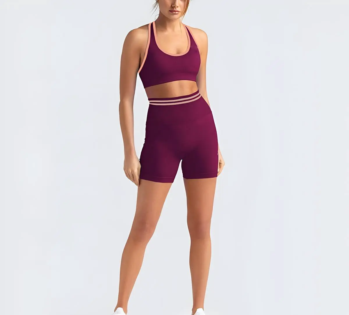Womens Breathable Yoga Set Sports Bra With High Waist Shorts Quick Dry Summer Gym Outfit 2 piece set womenWomen's Sets