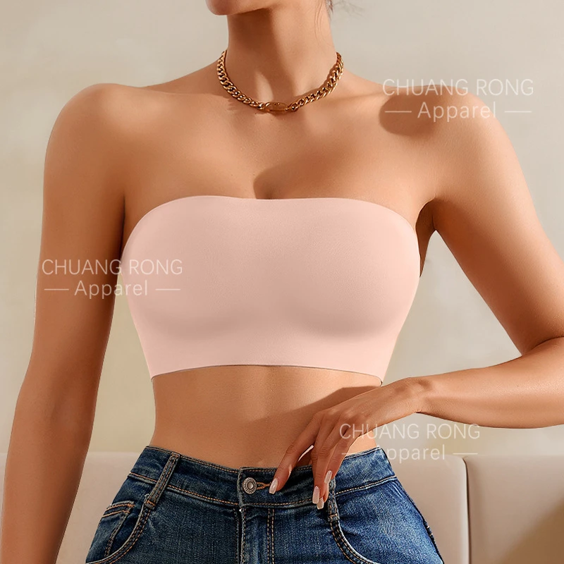 Minimalist Seamless Underwear Adjustable Comfortable Seamless Strapless Wireless Breast Support Bra With Removable Cup Pad