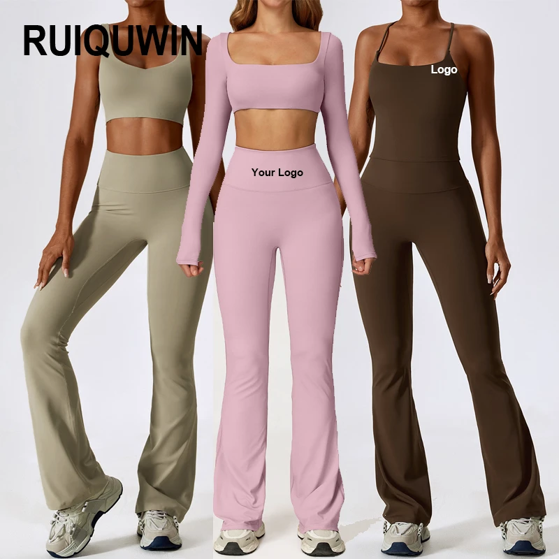 RUIQUWIN OEM Activewear Sets Gym Fitness Sets Yoga Sportswear Bra Seamless Leggings Workout Yoga Sets For Women