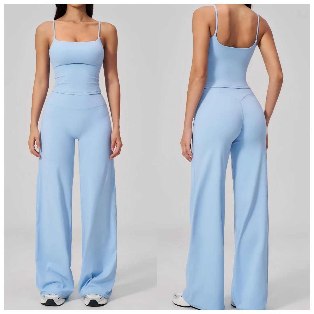 New Solid Women's High-end Outdoor Running Quick-drying Sports Exercise Fitness Yoga Suit 2-Piece Set