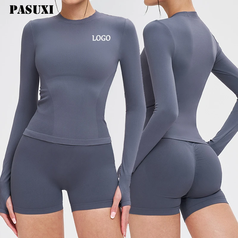 PASUXI Women's High Waisted 2-Piece Yoga Activewear Set Quick Dry Sports Bra Shorts for Gym Workout Fitness